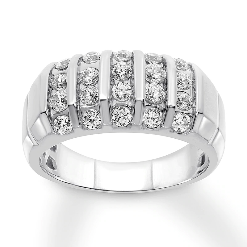 Grossist OEM/ODM-smycken Anpassad design Diamantring för män, rund 14K vitguld silver OEM-smycken