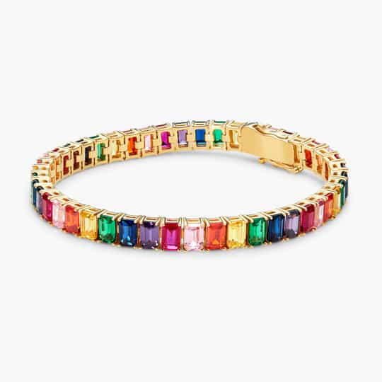 Conception personnalisée Rainbow Tennis Bracelet Chine 925 fabricants d'argent sterling