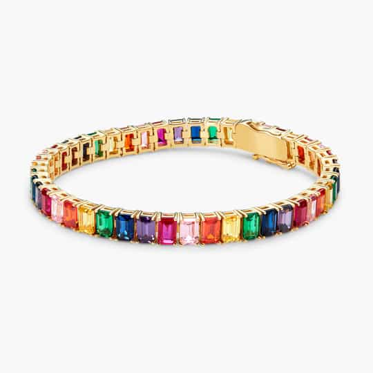 Custom design Rainbow Tennis Bracelet china 925 sterling silver manufacturers