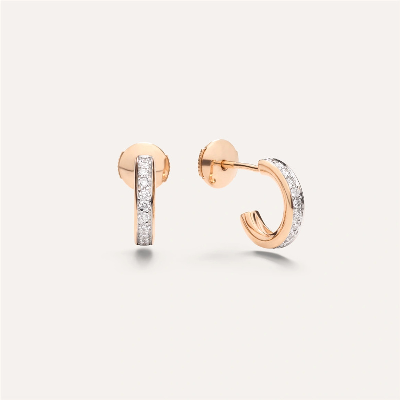 Grossisti fornitore di gioielli con orecchini in argento placcato oro rosa con design personalizzato