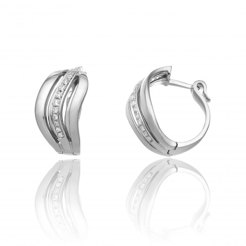 Custom design cubic zirconia silver earrings jewelry process