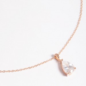 Conception personnalisée fine plaqué or rose CZ collier bijoux grossistes fournisseurs