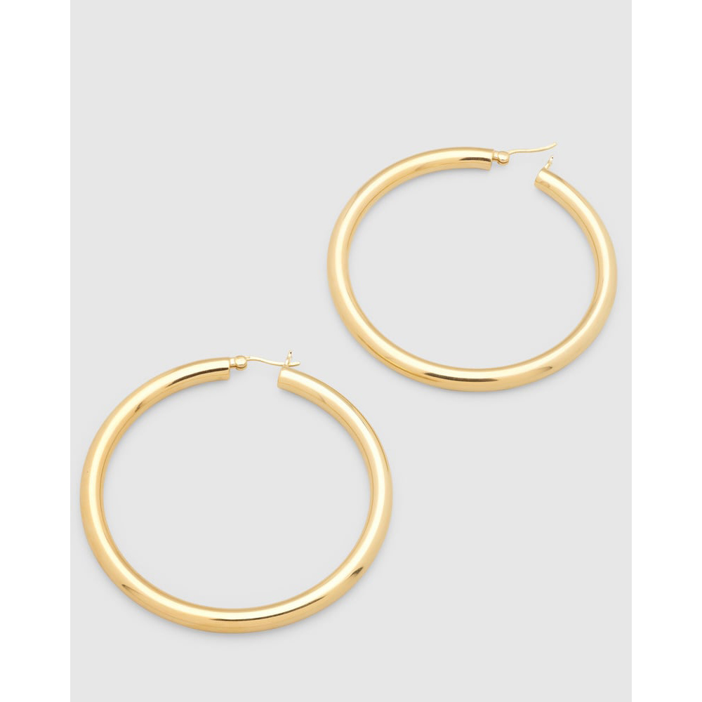 Custom design hig Polished earring in 14K Yellow Gold plating