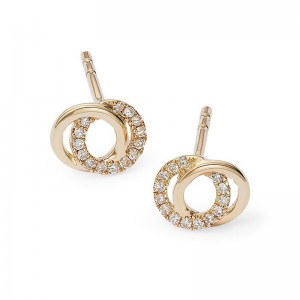 Custom design jewelry from 14K Yellow Gold Plated CZ Knot Stud Earrings supplier China wholesaler