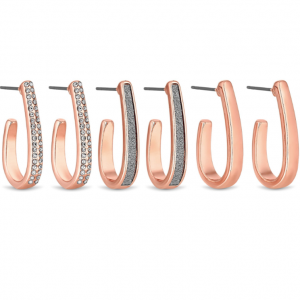 Производители ювелирных изделий по индивидуальному дизайну OEM ODM MOOD Серьги-кольца с покрытием из розового золота и кристаллами