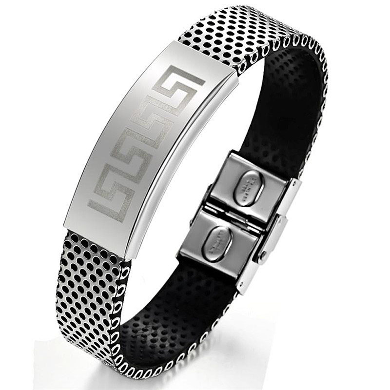 Custom design men’s silver bracelet manufacturer wholesaler