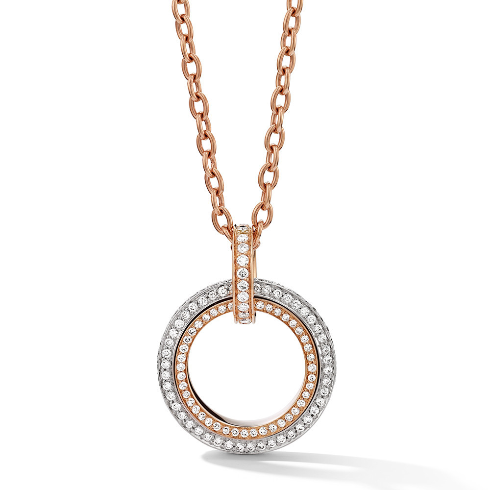 Custom design premium silver and rose gold pendant jewelry manufacturer