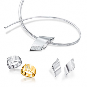 Anelli, orecchini e collana dal design personalizzato in argento 925 placcato 18k o rodio per fornitore di argento bianco