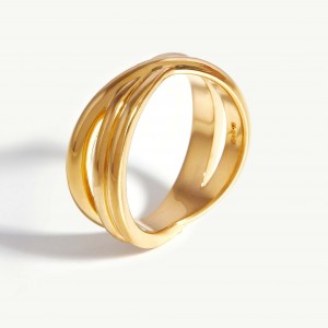 Anéis de design personalizado em ouro vermeil 18K em prata esterlina