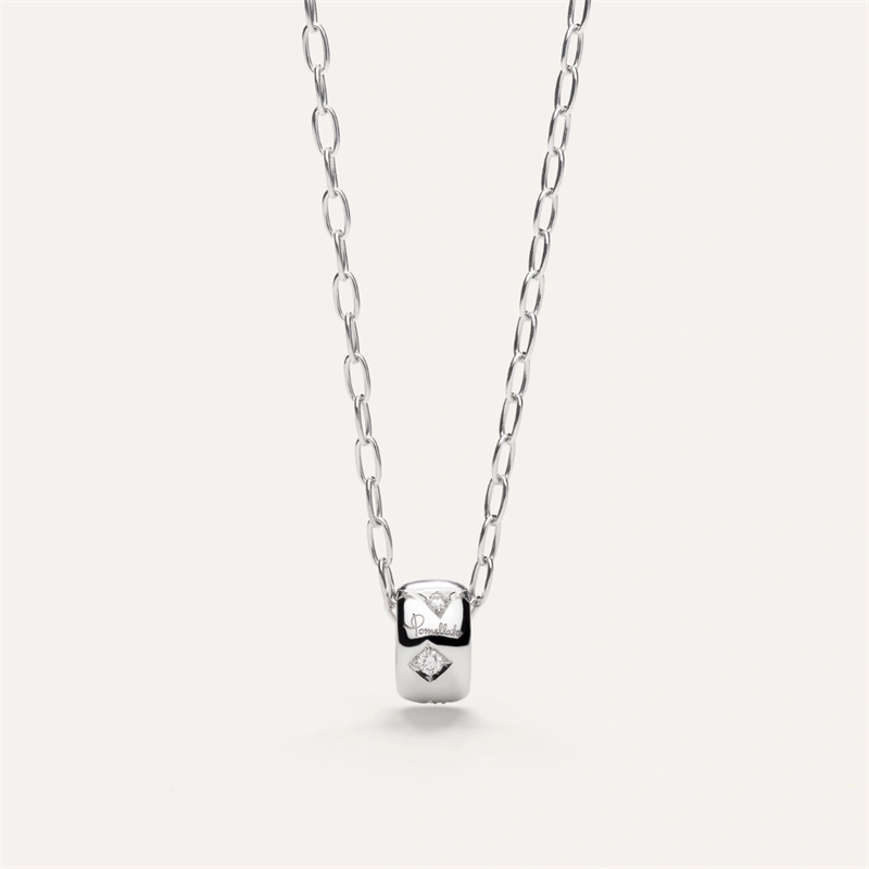 Custom design silver jewelry pendant with chain iconica white gold 18kt