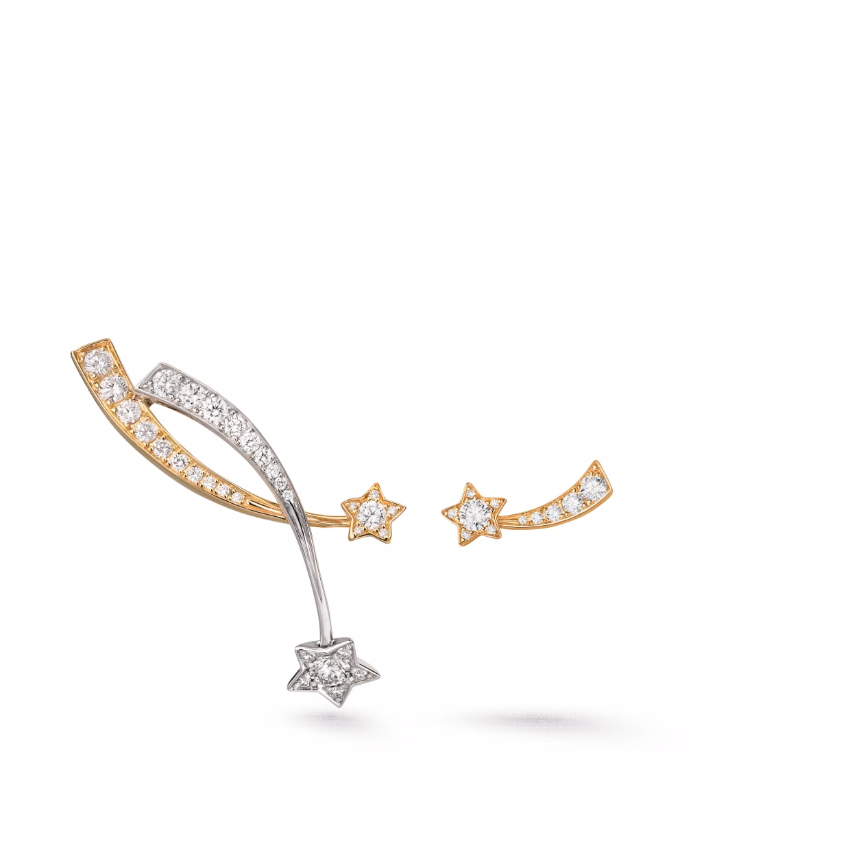Custom design sterling silver star earrings in 18K white gold, yellow gold OEM/ODM Jewelry