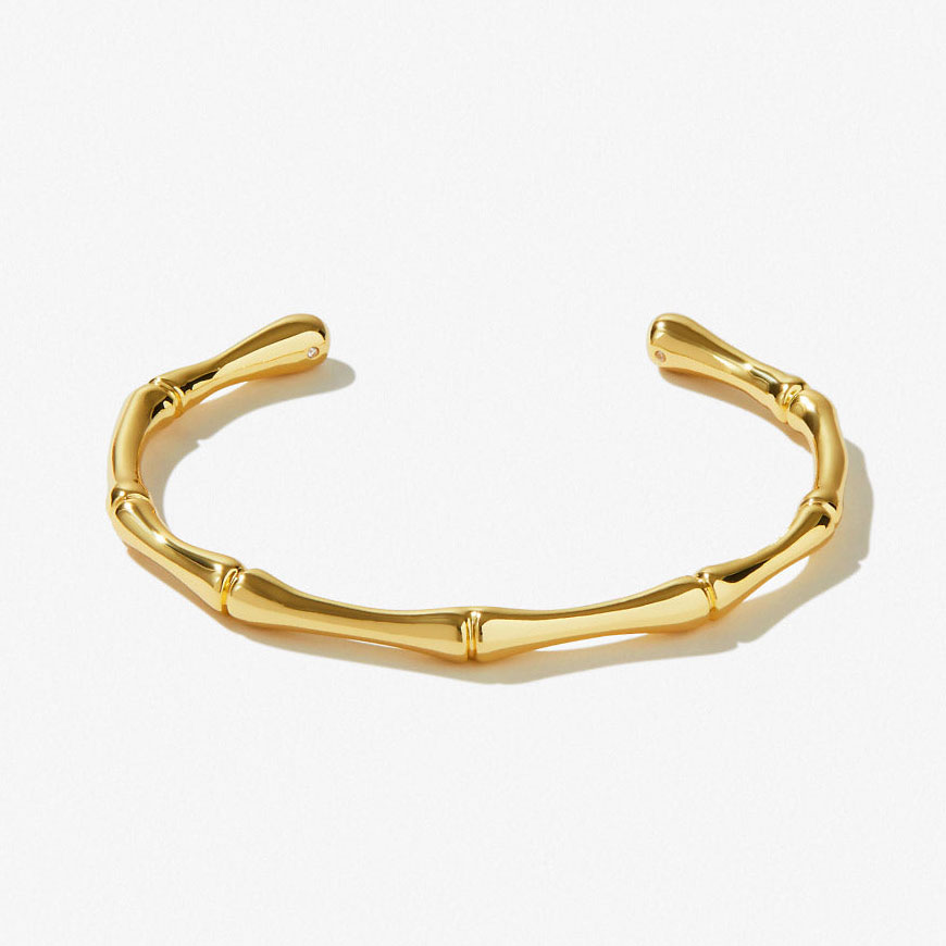Custom designing cuff bamboo bracelet silver jewelry supplier