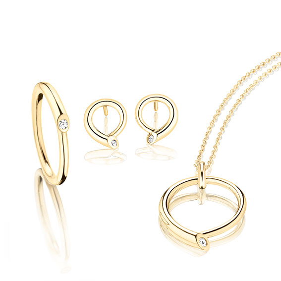 Brugerdefinerede øreringe ring halskæde til personlige smykker i Sterling sølv og guld