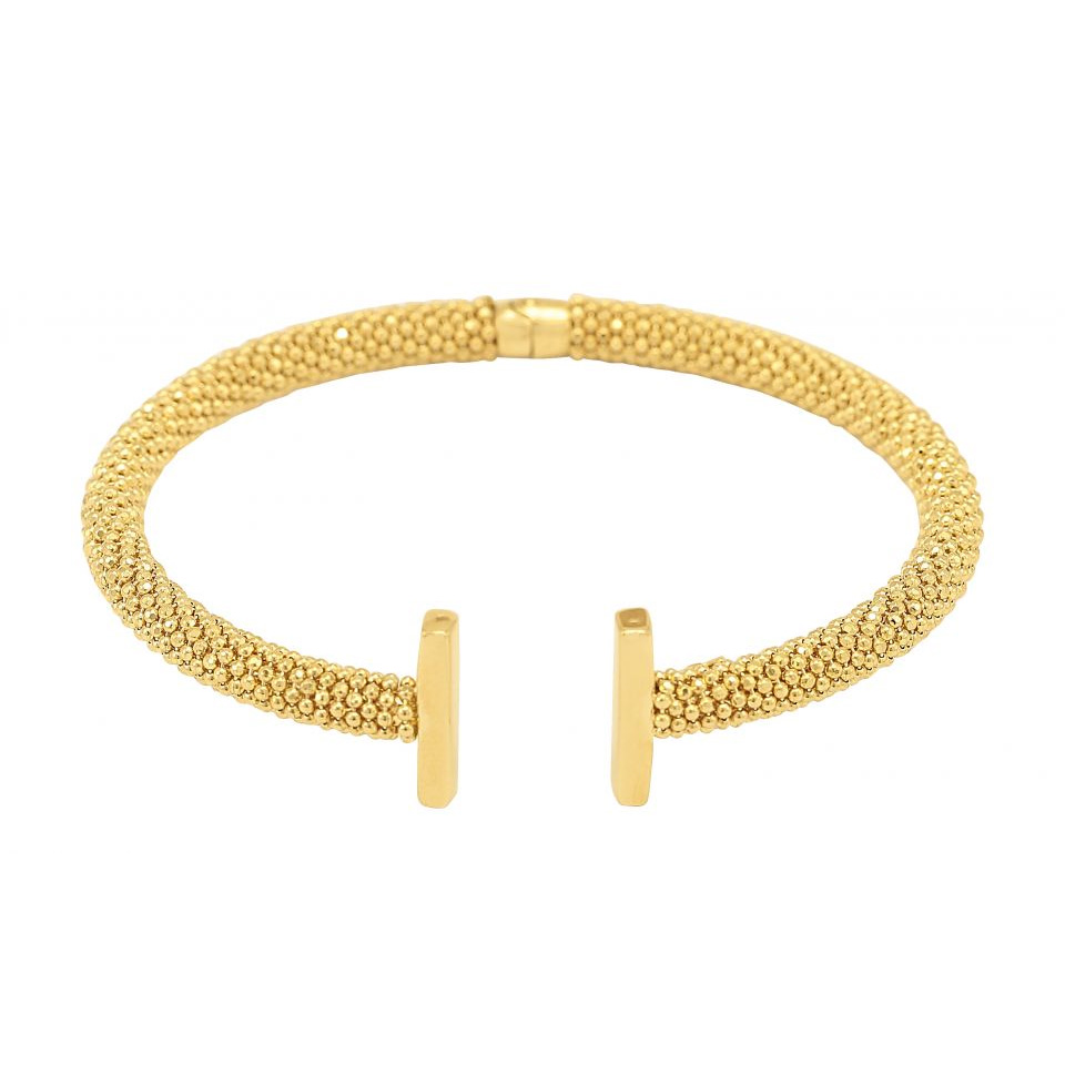 Grosir OEM/ODM Perhiasan Gelang ukiran khusus terbuat dari Emas Kuning 18 karat pada perak sterling