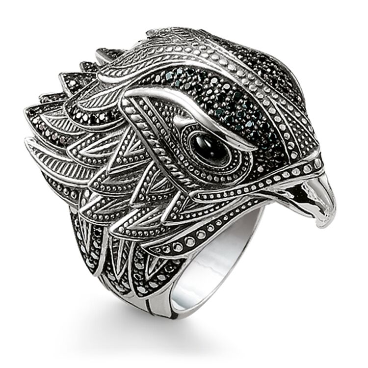 Grosir cincin elang kustom terbuat dari 925 sterling OEM/ODM Perhiasan produsen perhiasan perak oem
