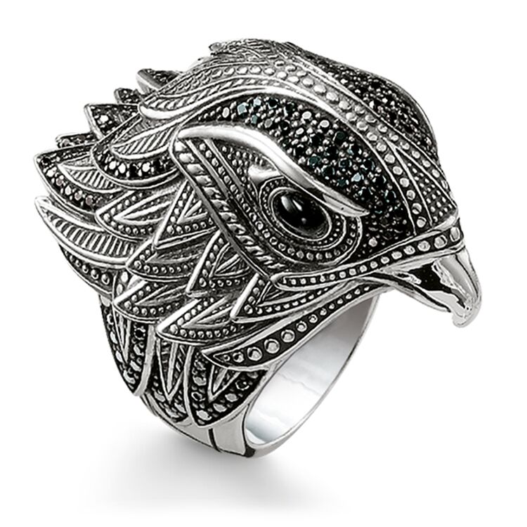 Bague faucon personnalisée en gros, en argent sterling 925, bijoux OEM/ODM, fabricants de bijoux OEM