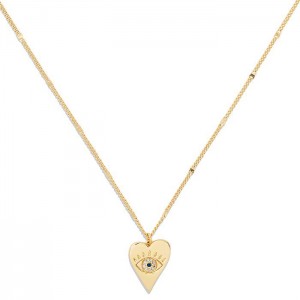 Gioielli di moda personalizzati toptan Collana in argento con pendente Pavé Evil Eye in oro riempito