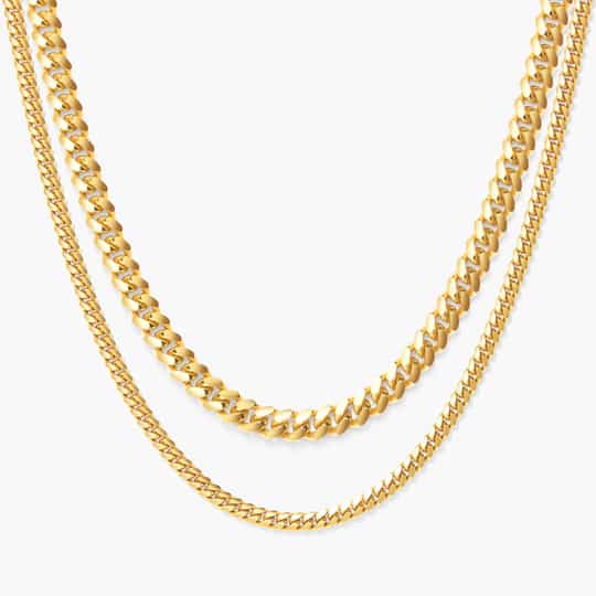 Custom gold plated wholesale jewelry Cuban nk Franco Chain Stack necklace