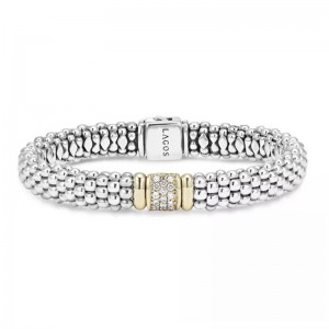 Bracelet en corde de Caviar plaqué or jaune 18 carats et argent Sterling avec CZ, bijoux personnalisés, vente en gros