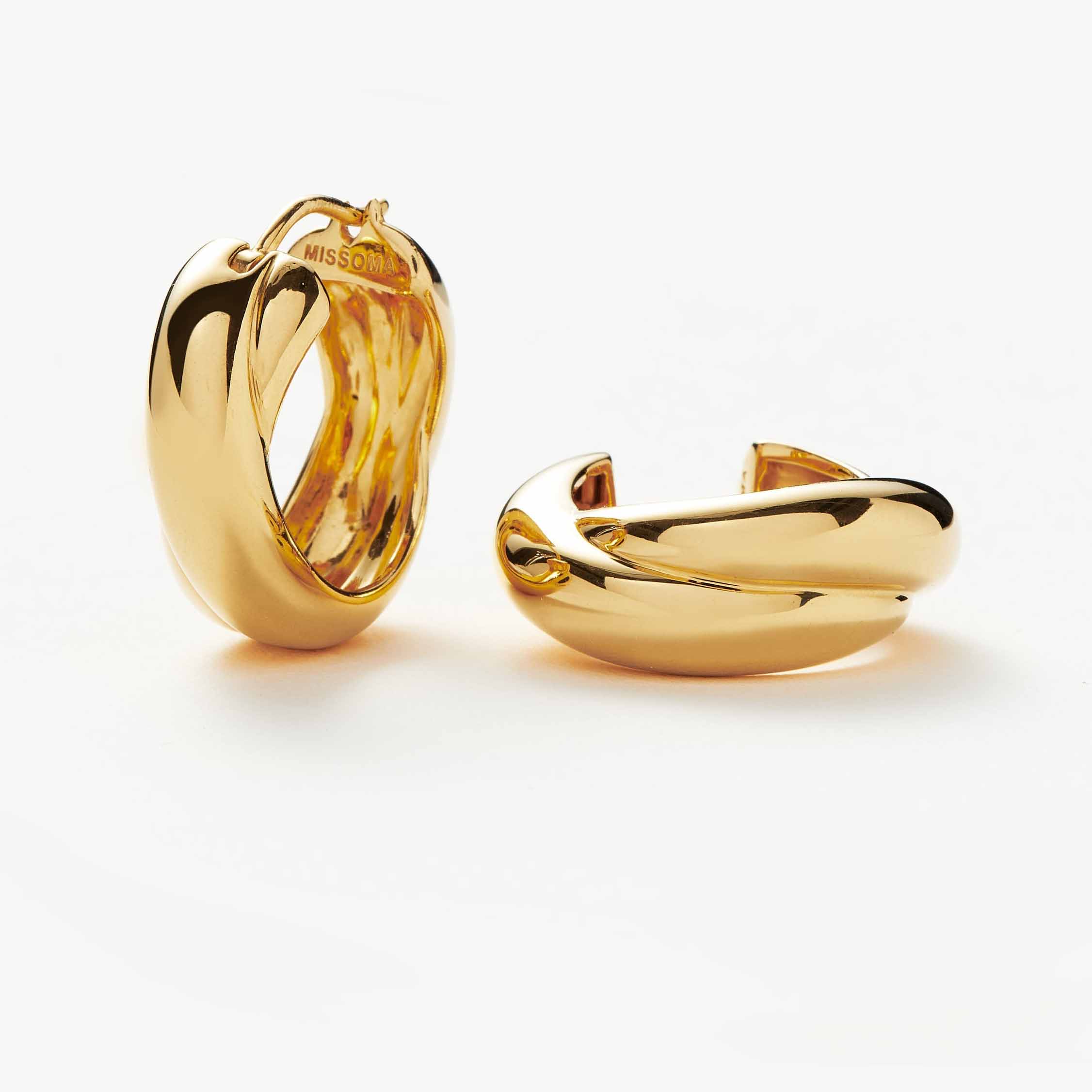 Jewelry saincheaptha Earrings Fonsa Chunky Entwine 18k Gold Plátáilte ar 925 airgead steirling