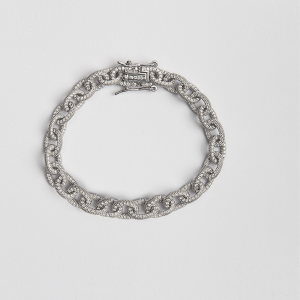 Diseño de joyería personalizado, proveedor de pulsera de cadena rolo de circonia cúbica OEM al por mayor