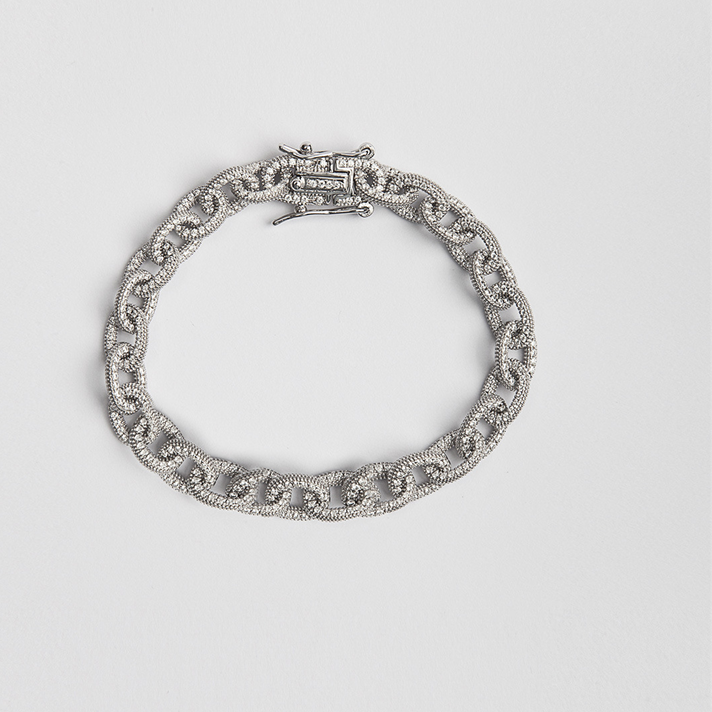 Custom jewelry design, OEM cubic zirconia rolo chain bracelet supplier wholesale