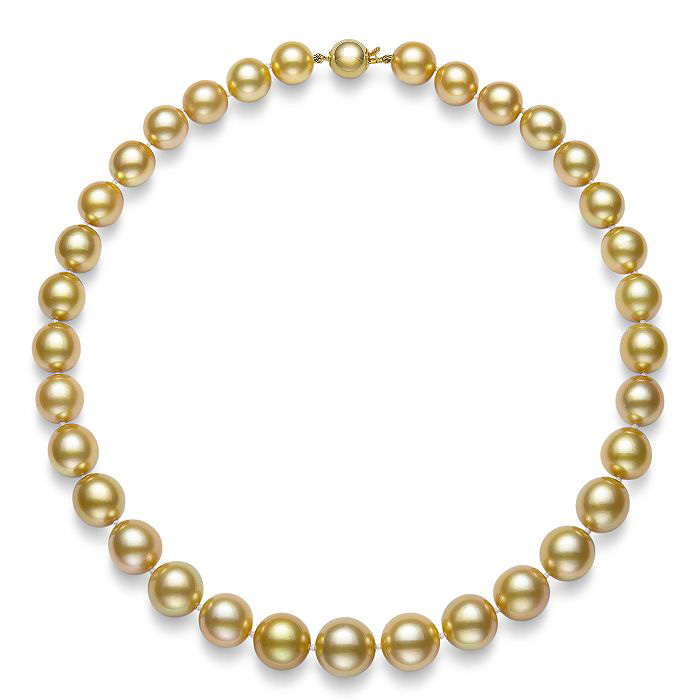 Custom jewelry maker near me OEM ODM Golden South Sea Pearl Collar Necklace in 14K Yellow Gold Filled