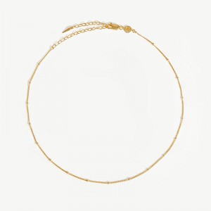 Fabricante de joias personalizadas OEM ODM gargantilha com corrente bobble colares banhados a ouro 18 quilates vermeil