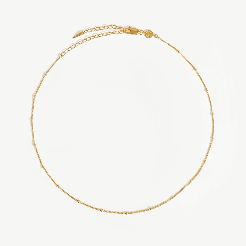 Zakázkový výrobce šperků OEM ODM bambulové řetízkové náhrdelníky z 18karátového zlata pozlacené rumělkou