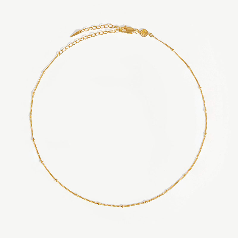 Anpassade smycken tillverkare OEM ODM bobble chain choker halsband 18 karat guldpläterade vermeil