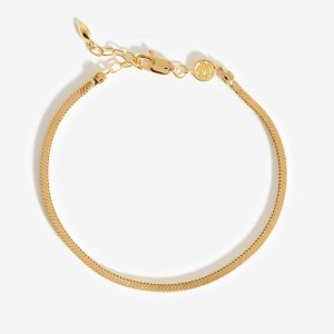 Fabricante de joyas personalizadas Pulsera de cadena de serpiente cuadrada con baño de oro de 18 quilates en plata de ley