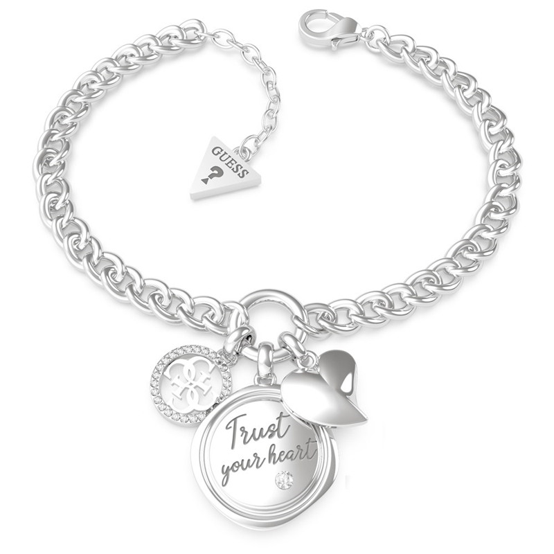Hersteller von individuellem Schmuck für personalisiertes Design „Trust Your Heart“-Armband aus 925er Silber mit Weißgoldfüllung, Großhändler