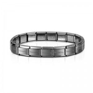 Custom jewelry manufacturer supplier personalized design classic Gunmetal Base Bracelet  in white gold filled 925 silver wholesaler