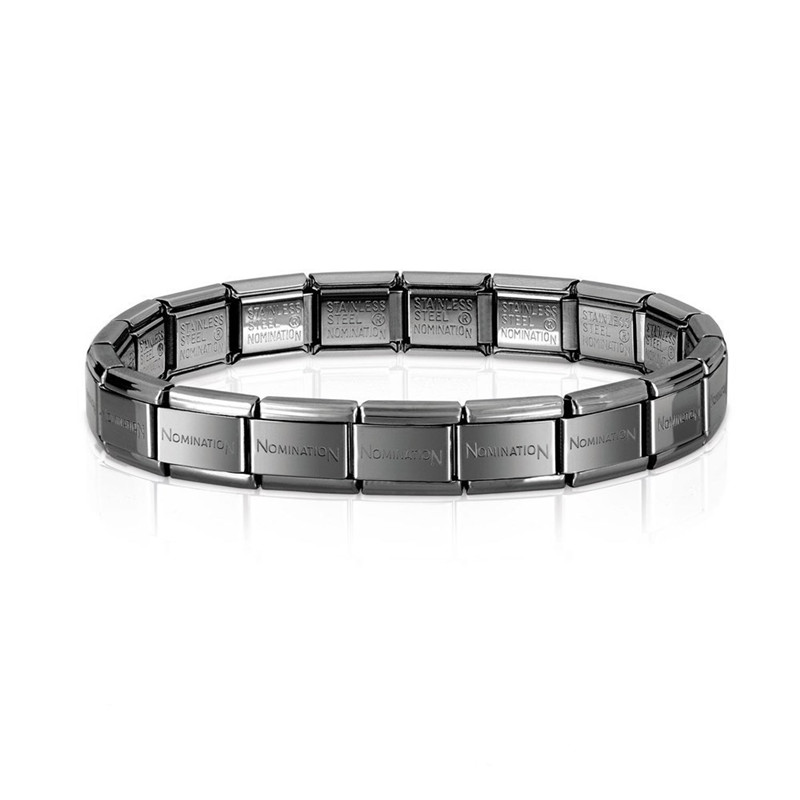 Anpassade smycken tillverkare leverantör personlig design klassiska Gunmetal Base Armband i vitguld fyllt 925 silver grossist