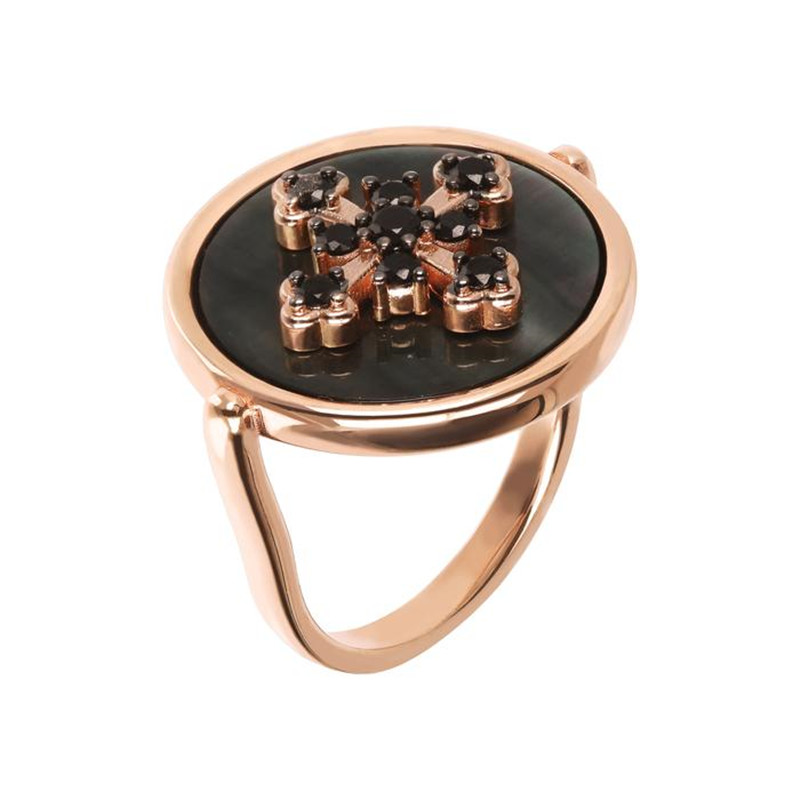 Pasgemaakte juweliersware vervaardigers China, ontwerp gemaak Alba Ring Pavé Cross groothandelaar