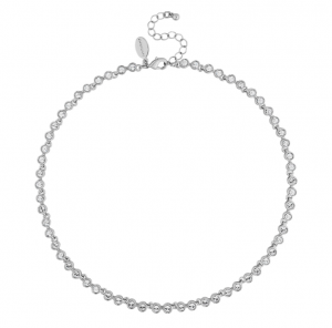 Custom jewelry online Silver Plated Tennis Crystal Necklace