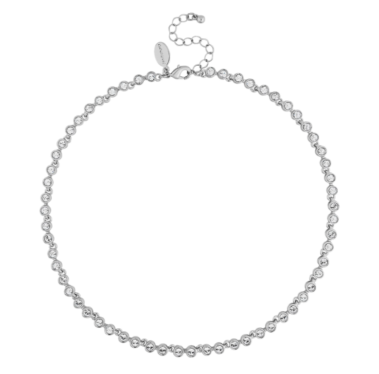 Zakázkové šperky online postříbřený tenisový křišťálový náhrdelník