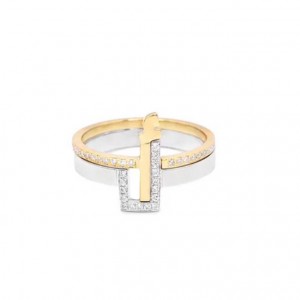 Proveedor de joyería personalizada para venta al por mayor de anillos de plata chapados en oro con circonita cúbica