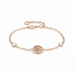 Custom jewelry wholesaler made Rose gold vermeil sterling silver chain Cubic zricon bracelet