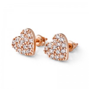 Boucles d'oreilles plaquées or rose 18 carats sur mesure, bijoux OEM ODM fabricant