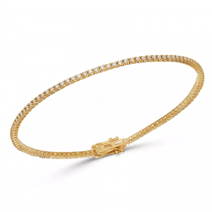 Bracelets de tennis empilables CZ sur mesure en or jaune 14 carats, or rose 14 carats et vermeil en or blanc 14 carats