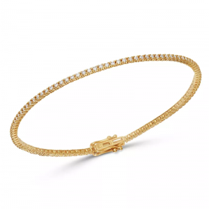 Braccialetti tennis impilabili CZ su misura in oro giallo 14k, oro rosa 14k e oro bianco 14k vermeil