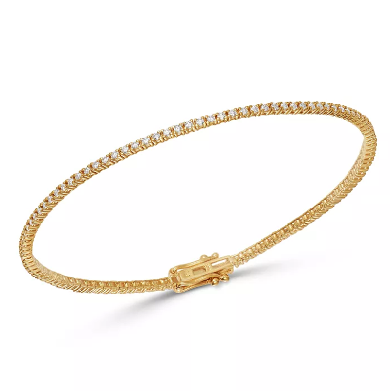 Pulseiras de tênis empilháveis ​​CZ personalizadas em ouro amarelo 14K, ouro rosa 14k e ouro branco Vermeil 14k