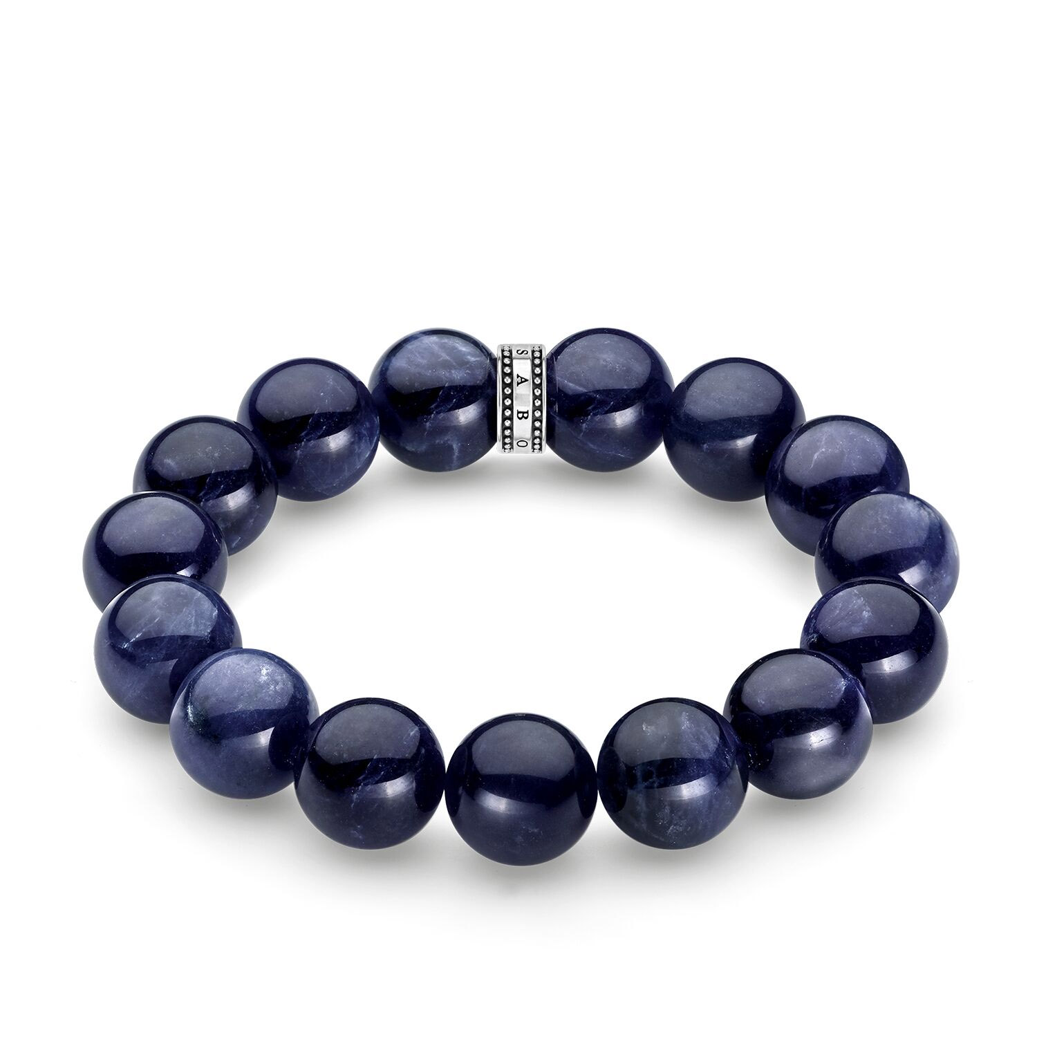 Wholesale Custom made Elastic stretch bracelet 925 Sterling OEM/ODM Jewelry silver Sodalite blue OEM jewelry factory
