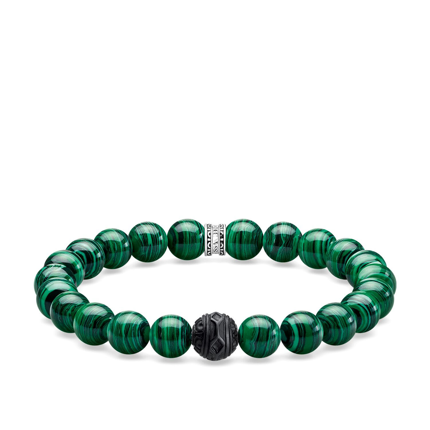 Bracciale francese su misura all'ingrosso in argento sterling 925, gioielli OEM / ODM anneriti, smalto a freddo, malachite, servizio OEM di ossidiana