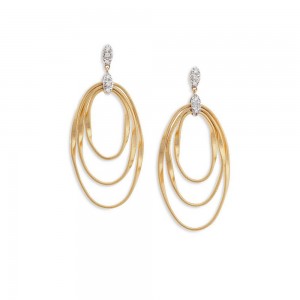 Custom made Onde Triple Loop Post Earrings in18K Yellow Gold Vermeil silver jewelry wholesale