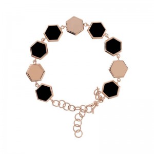 Custom made Sterling silver (AG-925)  Multi Hexagonal Bracelet and chain with coating
