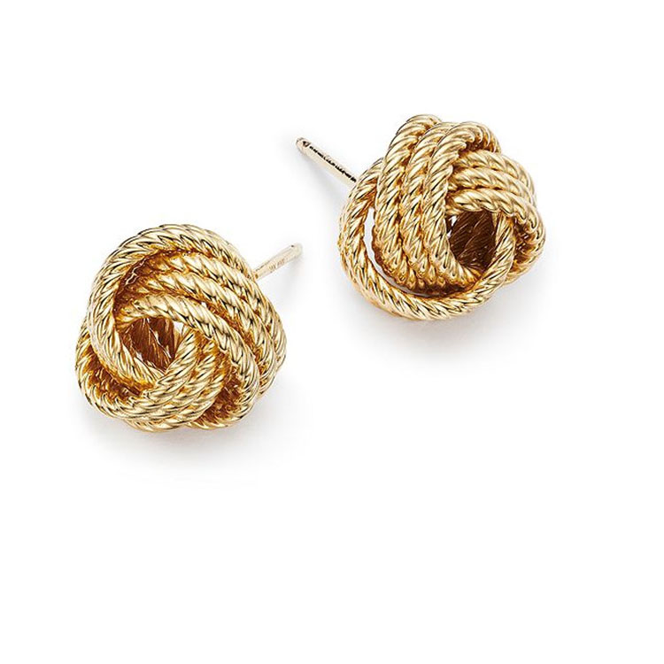 Custom made Twisted Love Knot Earrings in 14K Gold Vermeil Plated silver jewelry wholesale
