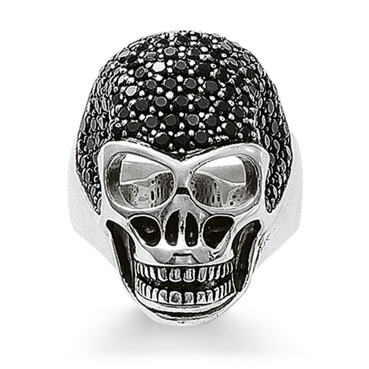 Hurtownia biżuterii OEM/ODM Wykonany na zamówienie pierścionek unisex w kształcie czaszki wykonany ze srebra próby 925