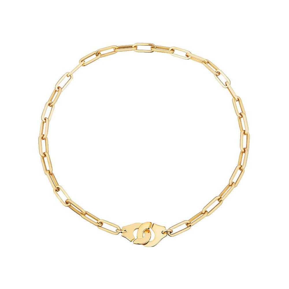 Warna pemolesan luar biasa yang dibuat khusus dengan perhiasan Kalung Rantai Menottes berlapis Emas Kuning 18K